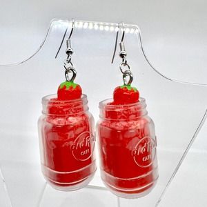 Hard Rock Cafe Earrings - Strawberry Lemonade - Foodie Mini Brands Earrings